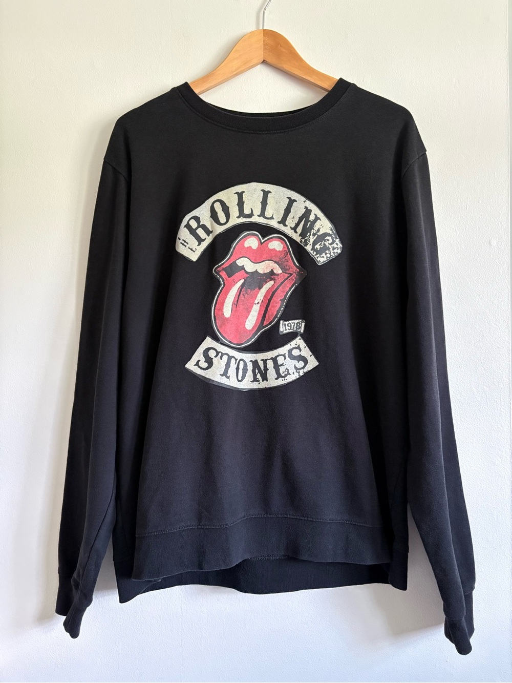 the Rolling Stones Black Graphic Crewneck Sweatshirt
